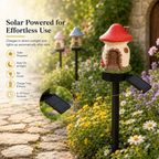 Solar Fairy-Tale Mushroom Cottage Garden Light
