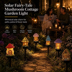 Solar Fairy-Tale Mushroom Cottage Garden Light