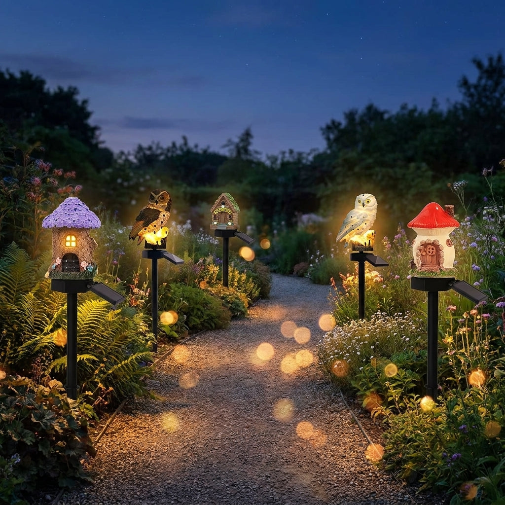 Solar-Märchen-Pilzhäuschen-Gartenleuchte