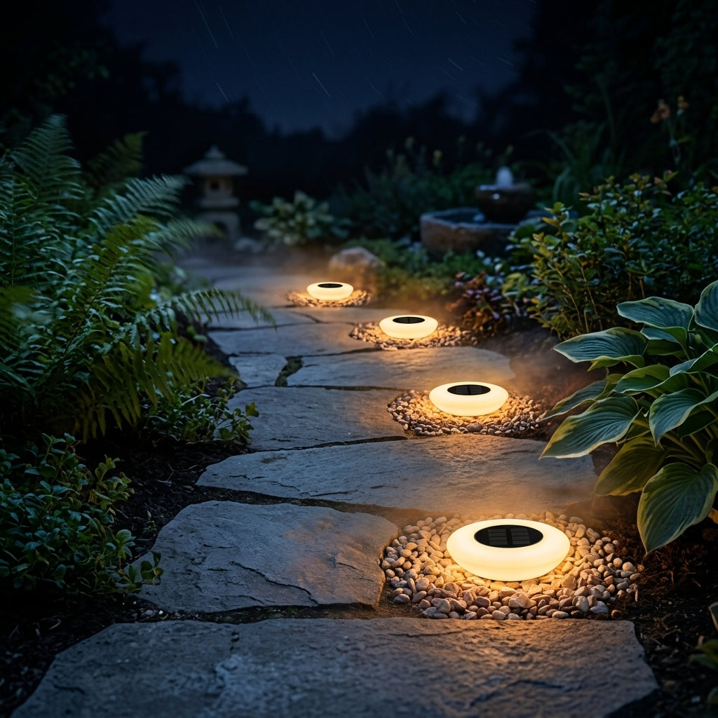 Solar Ground Lights | 14 LED Outdoor Lamp - x2 pieces