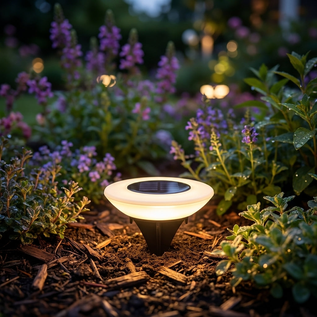 Solar Ground Lights | 14 LED Outdoor Lamp - x2 pieces
