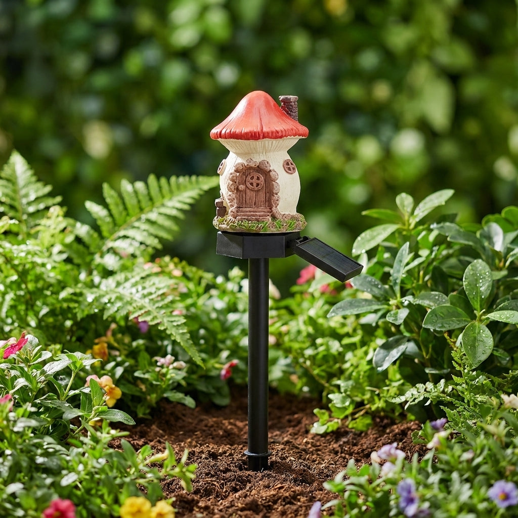 Solar-Märchen-Pilzhäuschen-Gartenleuchte