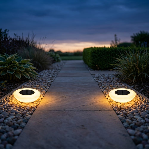Solar Ground Lights | 14 LED Outdoor Lamp - x2 pieces